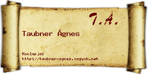 Taubner Ágnes névjegykártya